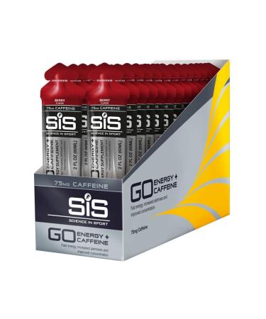 SCIENCE IN SPORT Energy Caffeine Gels, 22g Fast Acting Carbohydrates, Performance & Endurance Sport Energy Gels with 75mg of Caffeine, Berry - 2 oz - 30 Pack