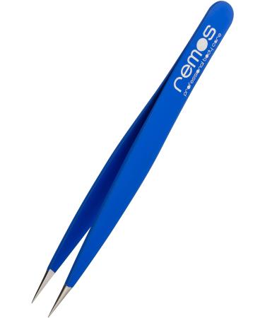 REMOS splinter tweezers - stainless steel INOX rustproof 9.5 cm - fine tip blue Dark blue - Buy Online on GoSupps.com
