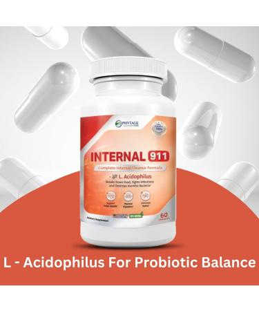 Internal 911 Colon Cleanse Detox Supplement - Natural Laxative Cleanser for Digestive Health - 60 Capsules - Buy Online on GoSupps.com