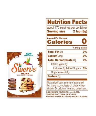Swerve Brown Sugar Substitute - 48oz | Zero Calorie, Keto Friendly, Non-Glycemic, Gluten Free - Buy Online on GoSupps.com