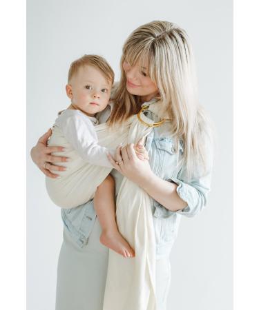 Shabany Ring Sling - 100% Organic Cotton Baby Carrier for Newborn & Toddlers | Beige, Up to 33Ib - Buy Online on GoSupps.com