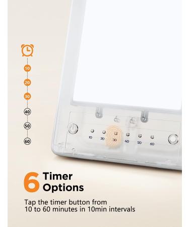 UV-Free 10000 Lux Light Therapy Lamp | Bright White LED Light with Touch Control | 3 Brightness Levels & 6 Timer Settings | Memory Function | Compact Size for Home, Office, Travel - Buy Online on GoSupps.com