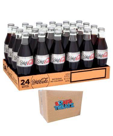 Diet Coke Glass Bottles 24x330ml Sparkling Low Calorie Soft Drink With Plant Extracts With Sweeteners Boxed Treatz