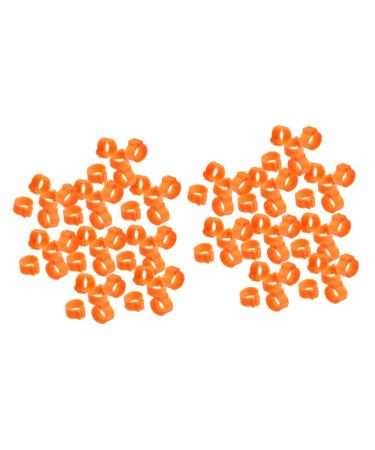 FOMIYES 200 pcs Foot Hatch for Birds Cockatiel Bird Clip on Identification Poultry Budgie Plastic Canary 1.3X1.3CMx2pcs Orangex2pcs