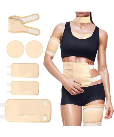 Casting oil pack reusable organic rigid oil packs with adjustable rubber band for neck arms waist comfort sleep constipation inflammation 6 pieces