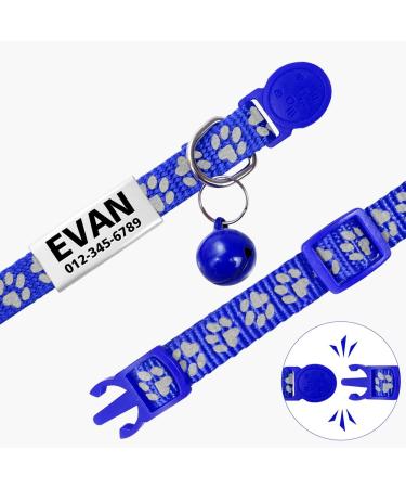 Tagme Cat Neck Band - 2 Pack Customizable Cat Necklace with Safety Clasp & Bell | Adjustable 18-31 cm Navy Blue - Buy Online on GoSupps.com