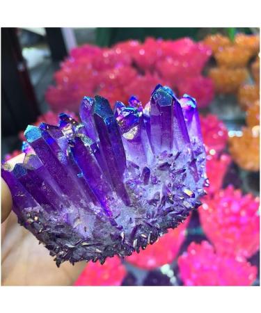 300-350g Purple Natural Crystal Electroplate Cluster Stone RawCrystals Rock Specimen Home Decor Gifts Room Decoration Full of Texture - Buy Online on GoSupps.com