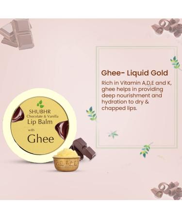 Shubhr Ayurvedic Chocolate & Vanilla Lip Balm | Ghee for Dry Lips | Paraben & Sulphate Free | 15g 12 Herbs - Shop Internationally - Buy Online on GoSupps.com