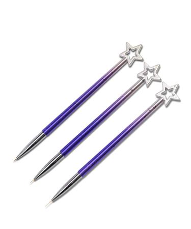 3 Pcs Sets Nail Art Brush Tool Drawing Line Pen Color Painting Flower Pens for Hand Manicure