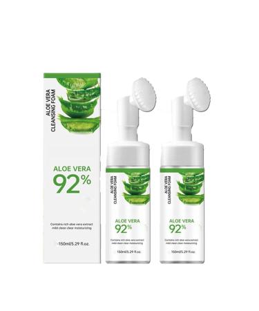 SDHZRTGS Aloe Vera Face Wash For Dry Sensitive Skin Foaming Facial Cleanser Amino Acid Gentle Face Cleanser Foaming Face Wash For Sensitive Skin (2pcs)
