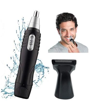 Nose Ear Hair Trimmer 2in1 Get rid of unwanted hair- Water Resistant Hypoallergenic Stainless Steel Blade Rotation with an extra blade to trim mustache armpits Eyebrows & sideburns