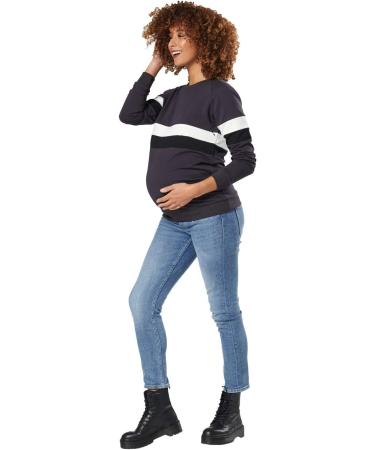 Zeta Ville Maternity Nursing Zipped Sweatshirt Striped Jumper 1110 - Graphite - Size 12 - Buy Online on GoSupps.com