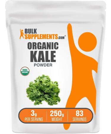 BulkSupplements.com Organic Kale Powder - Greens Powder Superfood Supplement - Vegan & Gluten Free 3g per Serving 250g (8.8 oz) (Pack of 1) 8.8 Ounce (Pack of 1)