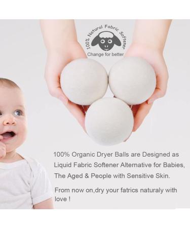 Budieggs Organic XL Wool Dryer Balls 6-Pack - Chemical-Free Fabric Softener for 1000+ Loads - Hypoallergenic & Baby Safe - Reduce Wrinkles Naturally - White - Buy Online on GoSupps.com