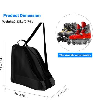 LINGFIRE Roller Skate Bag - Breathable Ice-Skating Shoulder Bag for Women Men, Oxford Cloth - Roller Skate Accessories (Black) - Buy Online on GoSupps.com