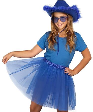 Funcredible Blue Cowgirl Hat with Glasses - Western Rodeo Party Costume Accessory for Women, Girls, and Kids - Buy Online on GoSupps.com