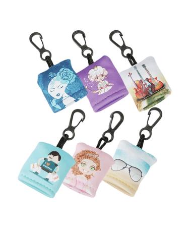 6pcs Keychain Glasses Cloth Screen Cleaning Phone Screen Wipe Cleaning Cloths Camera Lens Cleaner Phone Cleaning Wipes Glasses Wipes Lens Cleaner Wipes Glasses Cleaner Wipes Assorted Color 4.50X4.00X1.50CM