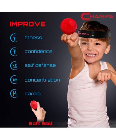 Champs Advanced MMA Boxing Reflex Ball for Reaction Speed and Hand-Eye Coordination Training - Boxing Gear for Fight Speed and Punching Bag Reflex Training - Buy Online on GoSupps.com