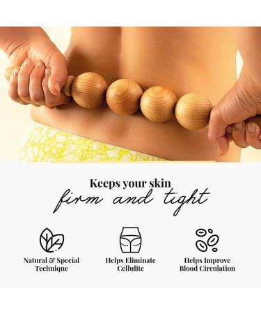 Tuuli Wooden Anti-Cellulite Massage Roller - Lymphatic Drainage Device for Belly Legs and Thighs - Buy Online on GoSupps.com