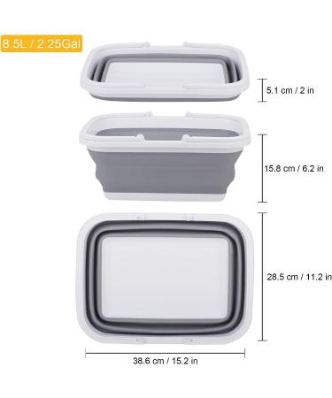 Tiawudi Collapsible Sink - 2.25 Gal Wash Basin for Dishes, Camping, Hiking & Home (Gray) - Buy Online on GoSupps.com