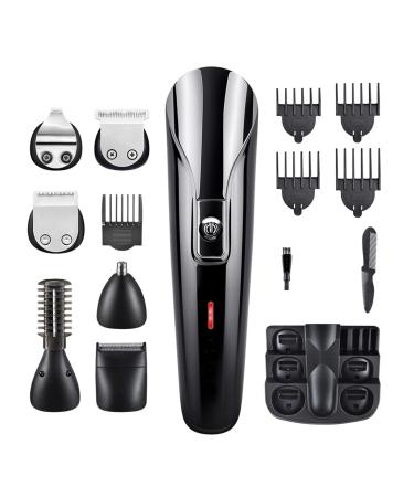 Yagosodee 5- in- 1 Mens Cordless Hair Clippers Kit Nose Trimmer Beard Hair Shaver Body Grooming Kit