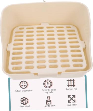 HANABASS Box Rabbit Toilet Dog Wig Bunny Toilet Bunny Potty Rat Dog Litter Pan Pet Pee Toilet White Plastic 28.5X23.5X15.5CM White - Buy Online on GoSupps.com