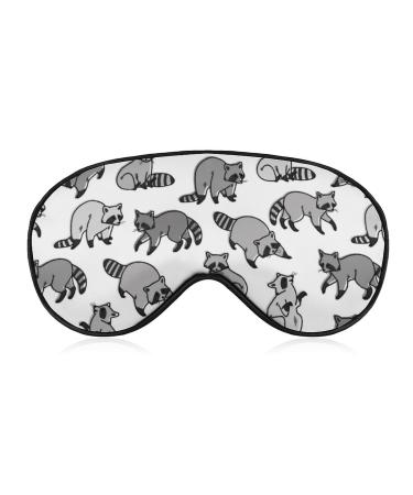 Raccoon Life Sleep Mask Eye Cover for Sleeping Blindfold with Adjustable Strap Blocks Light Night Travel Nap for Men Women