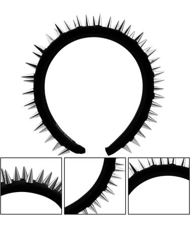 Studded Black Headband Studded Headbands for Women Hair Accessories Goth Hair Accessories Halloween Studded Headbands for Women Fashion Punk Girl Silver - Buy Online on GoSupps.com