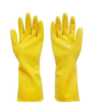 Cleaning Gloves Waterproof Dishwashing Gloves Durable Kitchen Cleaning Household Dishwashing Tools Dishwashing Gloves Yellow-s