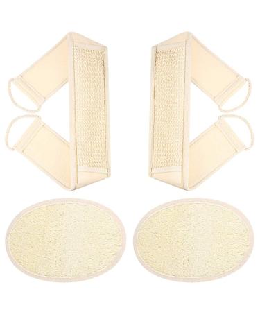 Luffash sponge back curubber kit for bathroom and shower luffa body pad with back belt luffa back belt 100% luffa nature sponge luffa back scrubber body and face peeling
