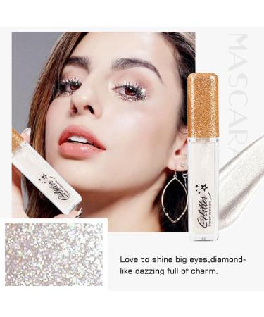 Glitter Mascara Diamond Sparkling Colorful Mascara anti-smudge sparkling colorful eye makeup tool suitable for wedding stage music festival (purple) - Buy Online on GoSupps.com