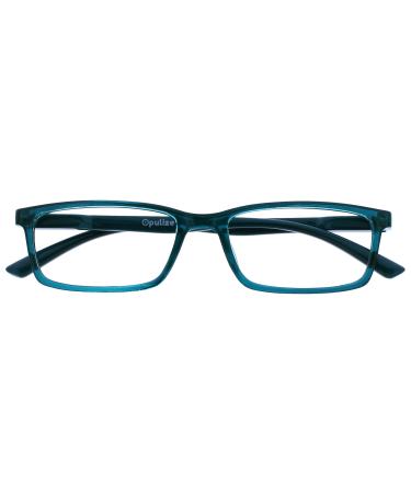 Opulize sea glasses Blue light filter narrow frame spring hinges improve the sleep computer glasses gaming anti-reflective men B9 +2.50 dioptries turquoise