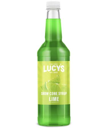 Lucy's Family Owned - Shaved Ice Snow Cone Syrup - Lime - 32 oz Syrup Bottle