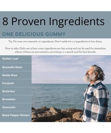 Buy Evolve Breathe Easy Lung Gummies - Natural Allergy Relief & Cough Support | Mullein Boswellia Nettle Root Forskolin & More - International Shipping - Buy Online on GoSupps.com