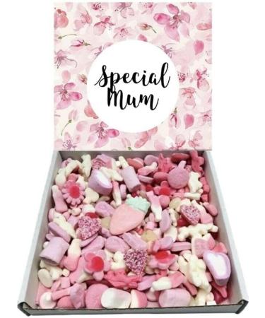 Special Mum Mothers Day Pink Pick N Mix Sweets Box Candy Gift Hamper 1kg With Pink ribbon Present Birthday Christmas - Buy Online on GoSupps.com