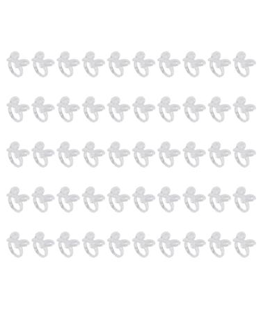 50 pieces nail polish display Polish gel nail diagram ring flower butterfly manicure tip for nail art color display tool (clear butterfly)