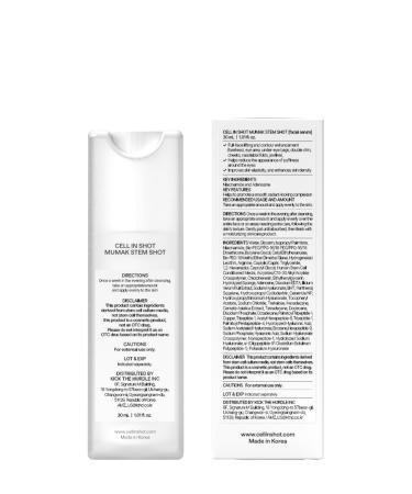 CELL IN SHOT Mumak Stem Shot Skin Lifting and Elasticity Booster MFSC Stem Cell Anti-Aging Serum for Face Wrinkles and Firmness, 1.69 fl.oz. (30 ml) - Buy Online on GoSupps.com