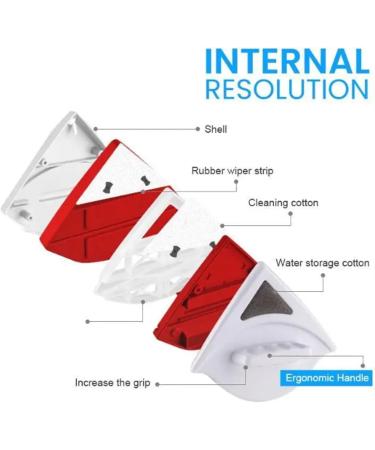 8mm Brush Double Side Magnetic Window Cleaner Household Cleaner Windo For Washing Wiper Glass Cleaning Wash Window Magnet Glass 3-8mm Red - Buy Online on GoSupps.com