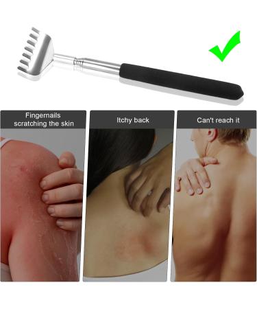 Telescopic Back Scratcher Set - 3 Piece Portable Stainless Steel Scratchers (20cm to 68cm) | Comfort & Relief for Home Travel Office - Black - Buy Online on GoSupps.com