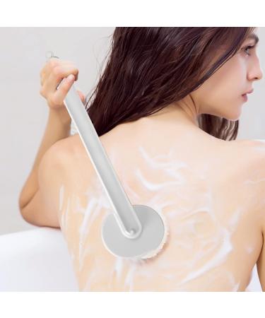Exfoliating Shower Back Scrubber with Soap Dispenser - Long Handle Bath Brush for Deep Cleansing and Skin Exfoliation - Gray - Buy Online on GoSupps.com