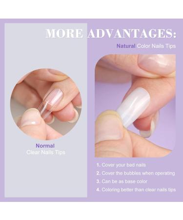 500PCS Saviland Soft Gel French False Nails Kit - Natural Long Square | Acrylic Nail Extension & Repair | Home Salon Nail Art - Buy Online on GoSupps.com