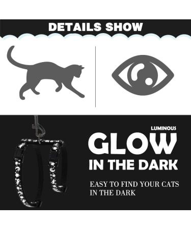 Star & Moon Glow in The Dark Cat Harness Set with Leash and Collar - Adjustable & Escape Proof for Outdoor Walking - Buy Online on GoSupps.com