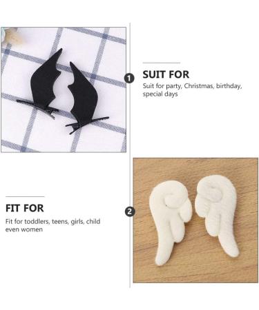 FRCOLOR 4 Pairs Cute Hair Clips Devil Horn Hair Clips Hairpins Angel Wings Hair Clips Cartoon Leather Hairclips Non Slip Clamps Lovely Hair Accessories - Buy Online on GoSupps.com