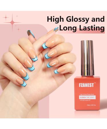 FZANEST Rubber Gel Top Coat 15ML Gel Nail Polish Ultra Shine No Wipe Thick Top Coat Strengthen/Enhanced Plumping Natrual Nail and Nail Tips Soak Off UV LED Gel - Buy Online on GoSupps.com