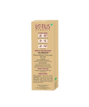Lotus Herbals Nutraeye Rejuvenating & Correcting Eye Gel 10g - Best Eye Care for Dark Circles & Puffiness | International Shipping Available - Buy Online on GoSupps.com