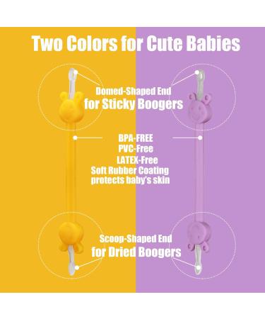 Safe & Easy Infant Booger Picker - Remove Baby Nasal Boogers & Ear Wax for Newborns & Toddlers - Orange & Purple Design - Buy Online on GoSupps.com