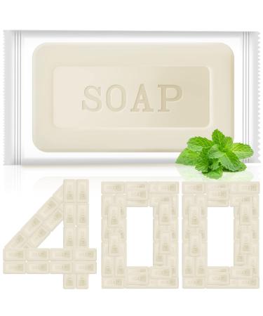 Demissle 400 Pieces Bulk Bar Soap 0.3 oz Mini Soap Bars Bulk Individually Wrapped Travel Soap Small Hotel Soaps Travel Size Toiletries for Motel Guest Bathroom Inns Supplies