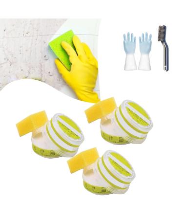Clean It Cleaning Stone Eco-Friendly Cleaning Stone Multi-Purpose Cleaning Stone Cleaner With Sponge Cleaning Pebble Stone Shower Floor Cleaner With Gloves And Brush(3pcs)