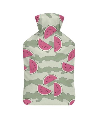 Watermelon Hot Water Bottle With Cover Plush Bed Bottle Hand Warmer For Adults And Children 26.5X15.3cm