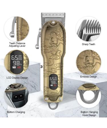 Professional USB Rechargeable Hair Clippers - All Metal Body Trimmers with LCD | Perfect for Barbers & Home Use - Buy Online on GoSupps.com